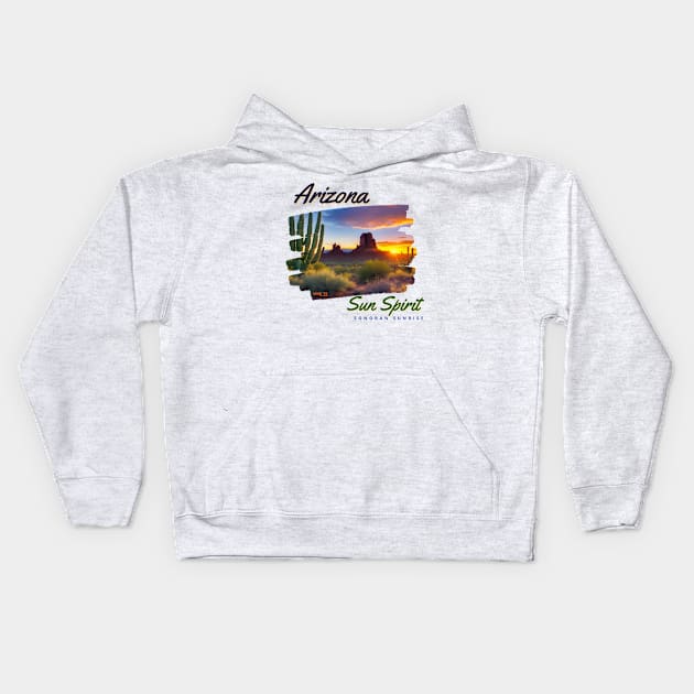 Arizona Sun Spirit Sonoran Sunrise 1 Kids Hoodie by Arizona Sun Spirit